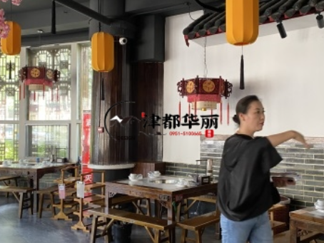 大武口装修公司|大武口鱼一火锅店装修设计现场量尺沟通